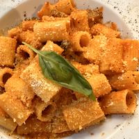 Mezze Maniche All’ Amatriciana   at Sora Lella Roman Vegan Restaurant in Edinburgh