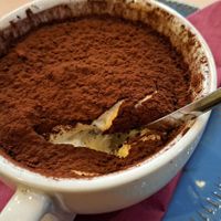 Tiramisu at Sora Lella Roman Vegan Restaurant in Edinburgh