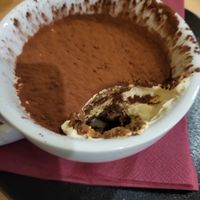 tiramisu at Sora Lella Roman Vegan Restaurant in Edinburgh