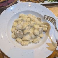 Gnocchi Salsiccia with truffle at Sora Lella Roman Vegan Restaurant in Edinburgh