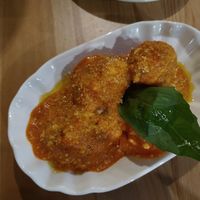 Pizza dumplings at Sora Lella Roman Vegan Restaurant in Edinburgh