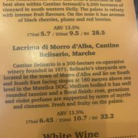 Some of their wine   at Sora Lella Roman Vegan Restaurant in Edinburgh