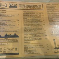 Menu in both English and Italian   at Sora Lella Roman Vegan Restaurant in Edinburgh