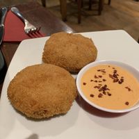 Suppli Romani. Dry, doughy, not very tasteful. Disappointing  at Sora Lella Roman Vegan Restaurant in Edinburgh