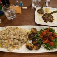 Straccetti di seitan ai funghi - seitan with mushrooms at Sora Lella Roman Vegan Restaurant in Edinburgh