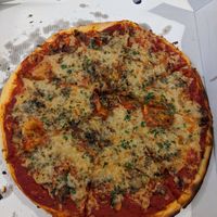 Pizza Fungi take away at Sora Lella Roman Vegan Restaurant in Edinburgh