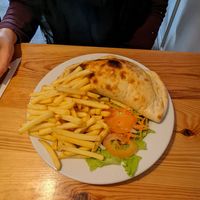 Vegetarian turnover at Lan's Pizzeria in Sao Miguel