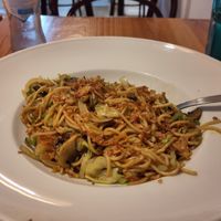 Oily "Pasta" at Lan's Pizzeria in Sao Miguel