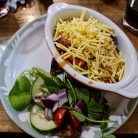 Jacket potato, beans and cheese at Granny's Kitchen in Richmond