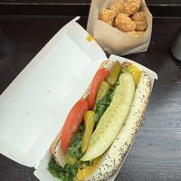 Vegan Chicago style hotdog   at ORD - America's Dog - T1 in Chicago