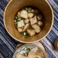 Spicy tofu & mushroom soup with rice instead of noodles. 5/5 A+ etc    at Pho in Manchester