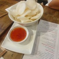 'Prawnless' crackers with sweet chilli sauce at Pho in Manchester