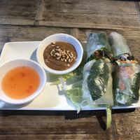 Summer rolls with peanut dip and spicy dip  at Pho in Portsmouth