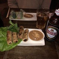 Mushroom crispy rolls - peanut sauce  at Pho in Portsmouth