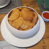 Vegan 'prawn' crackers :-( at Ruyi Vegetarian House  in Manchester