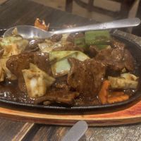Sizzling “beef” in black pepper sauce  at Ruyi Vegetarian House  in Manchester