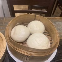 Vegan custard Bao  at Ruyi Vegetarian House  in Manchester