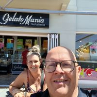 Dark Chocolate and raspberry vegan ice cream. Dont mind if I do at Gelato Mania in Hermanus