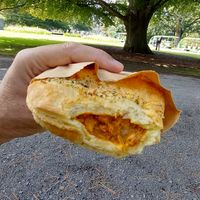 Butter chi*ken pie at Barefoot Eatery in Christchurch