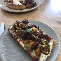 Mushrooms on toast at Barefoot Eatery in Christchurch