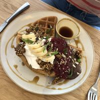 Waffles at Barefoot Eatery in Christchurch