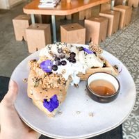 Yuuuuummmmy waffles! at Barefoot Eatery in Christchurch