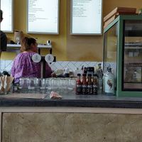 Counter and menu at Barefoot Eatery in Christchurch
