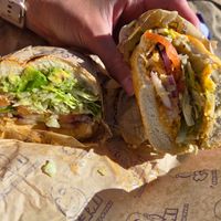 Vegan mell-o kitty (left) and vegan james and the giant peach (right) at Ike's in Fountain Valley