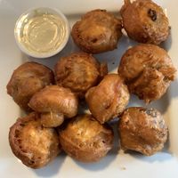 Beer battered mushrooms with djionnaise  at Lake Alice Trading Co in Riverside