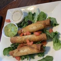 Impossible taquitos with guacamole and vegan ranch at Lake Alice Trading Co in Riverside