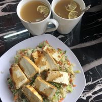 mixed rice with vegetable and tofu (“no egg”)  at Caffe Yen Ngoc in Ha Giang