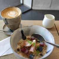 Soy latte and granola at ANY B&B + Coffee in Nara