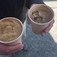 Cafe latte (ice and hot) with soy milk at ANY B&B + Coffee in Nara