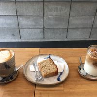 Cafe latte and banana bread. at ANY B&B + Coffee in Nara