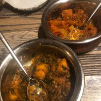 Veg jalfrezi and sag aloo at Turnor Arms in Wragby