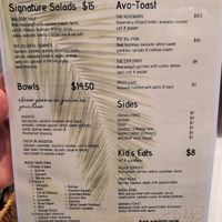 Menu at Nice Sprout in Houston