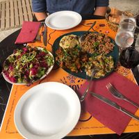 main dish at La Chèvre et Le Chou in Sarlat-la-caneda