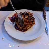 Croustade dessert (not vegan) at La Chèvre et Le Chou in Sarlat-la-caneda