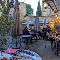 Courtyard at La Chèvre et Le Chou in Sarlat-la-caneda
