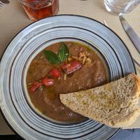The perfect gazpacho for a hot summer day! at La Chèvre et Le Chou in Sarlat-la-caneda