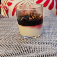 Blueberry Panna Cotta. at La Chèvre et Le Chou in Sarlat-la-caneda