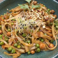 Peanut noodles   at La Chèvre et Le Chou in Sarlat-la-caneda