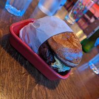 Falafel burger at GLUT in Oxford