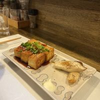 Fried tofu 😋 with mushrooms   at Fujifuku in Tokyo