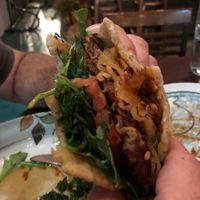 Hawaii 5 -0 burger with coconut bacon at EVE in Oceanside