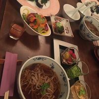 Japanese soba and seasonal vegetable dishes at Kappou Yamabuki in Nago