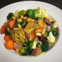 Pineapple vegetable  curry stir fry at The Feathery Pub in St Catharines