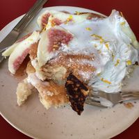 Pancakes were burnt, sadly    at my bowl in Osaka