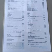 Menu at Peaberry in Ghent