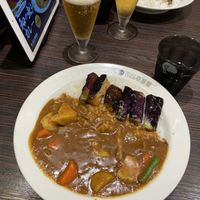 Vegetable curry with extra aubergine and mushrooms  at Coco Ichibanya - Honmachi in Okayama